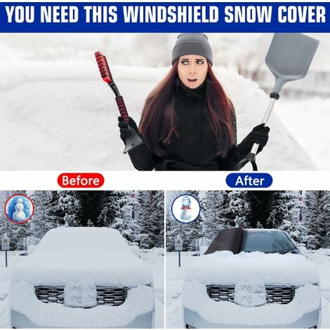 Car Front Windshield Cover, Magnetic Windshield Cover, Sun Shade Anti Frost  Snow Anti Ice UV Sun