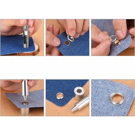 100Pcs Sets Eyelets 14Mm Grommet Kit Eyelets Tools Metal Grommet Eyelet Kit  With Eyelet Tools For Canvas Tarp Tent Repair Silver 