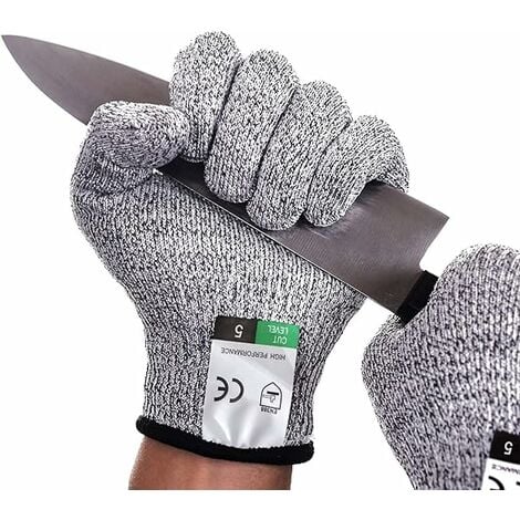 Cut Resistant Glove Work Gloves Level 5 Protection and EN388 Certified  Gardening Gloves Cut Resistant Gloves for Oyster Shelling, Welding (L)  GROOFOO