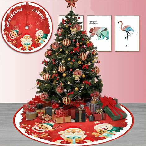 Red Christmas Tree Skirt with DIY Diamond Painting Christmas Tree Mat Diamond Painting Christmas Tree Foot Cover Christmas Tree Skirt Christmas Tree Foot Cover GrooFoo (C)