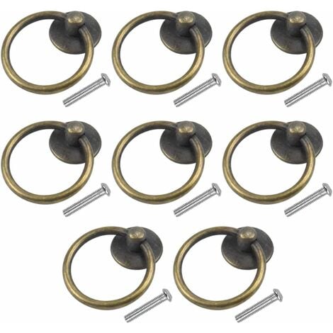 Ring Door Knob Antique Brass 35mm - Pack of 6