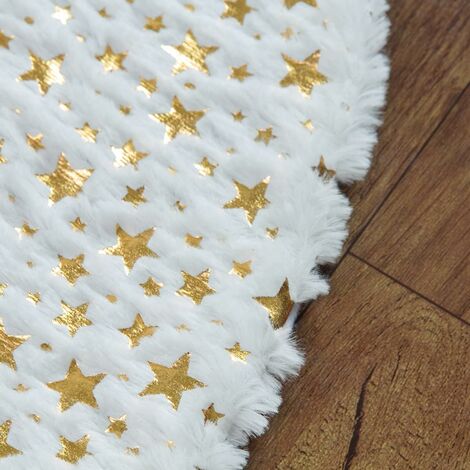 Plush Christmas Tree Skirt, Christmas Tree Skirt Snow Cover Christmas Tree Tree Skirt Christmas Tree Skirt for GrooFoo Holiday Christmas Decorations (90cm, White)