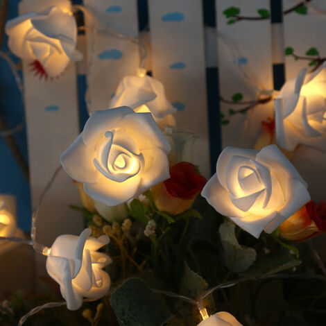 Rose String Lights Battery Operated Flower Warm White Fairy Lights Romantic Home Garden Decoration for Wedding Party Valentine's Day Christmas GrooFoo (1.5M 10LED)
