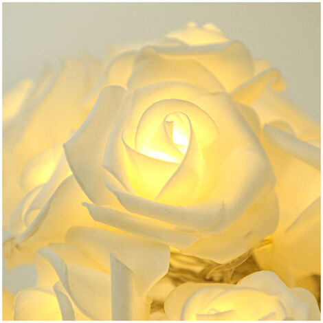 Rose String Lights Battery Operated Flower Warm White Fairy Lights Romantic Home Garden Decoration for Wedding Party Valentine's Day Christmas GrooFoo (1.5M 10LED)
