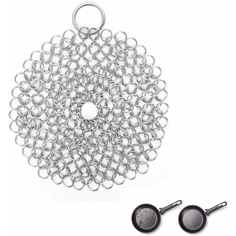 1pc Stainless Steel Chainmail Scrubber, Silver Ultimate Pot Brush For Bowl,  Plate, Pot