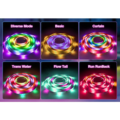 10M LED Strip, 180 LEDs Smart Strip led room 5050 RGB SMD Multicolor ...