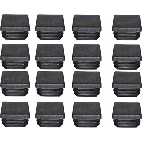 Plastic Stopper 40x40mm End Cap Square Tube Black Plastic End Cap End Caps for Trampoline Furniture Legs 16PCS GROOFOO