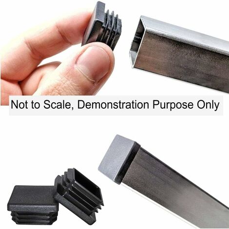 Plastic Stopper 40x40mm End Cap Square Tube Black Plastic End Cap End Caps for Trampoline Furniture Legs 16PCS GROOFOO