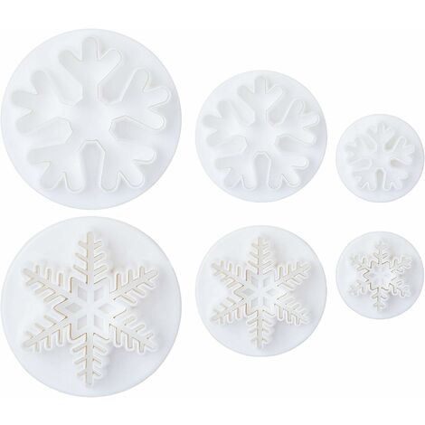 Cake Tools 1 set Christmas Snowflake Fondant Cake Mold Fondant Cookie  Plunger Cutter Cookie Stamp Cookie Molds Cake Decorating