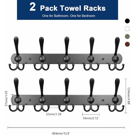 GROOFOO Coat Rack Wall Mounted 2 pcs, Stainless Steel Metal Coat Hook for  Towel Coat Hat