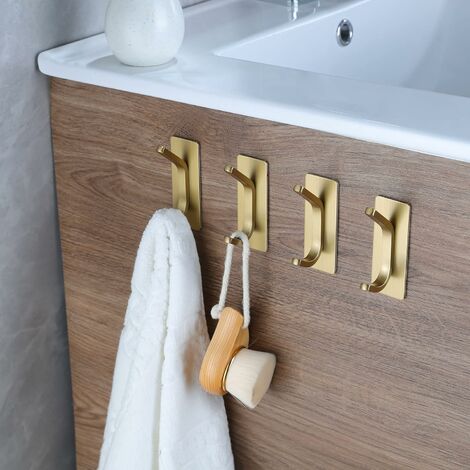 Gold Luxury Brushed Brass Wall Coat Hooks Vintage Bathroom Robe Hook  Bathroom Towel and Robe Hooks