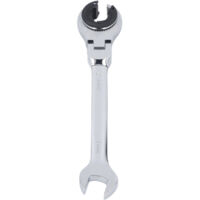 14mm 7.5 Inch Flare Nut Wrench Open End 72 Teeth Ratchet Flexible Head Wrench for Fuel Brake AC Lines Adjustable Angle