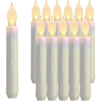 12pcs LED Electronic Candle Lights Long Pole Candle Lights Flameless Taper Christmas Decoration Candle Lights