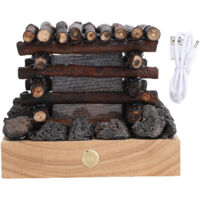 Faux Fire Lamp USB Rechargeable 3 Mode White Noise LED Faux Campfire Night Light for Desk