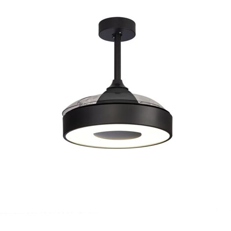 Plafonnier design, Plafonnier Ventilateur Coin Fan led 45W Noir en Plastique, MANTRA (1/5)