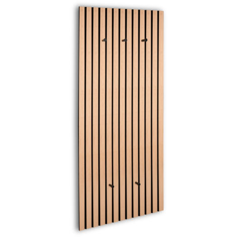 Porte manteau en bois de chêne 5 crochets – Dimensions 50x125cm – Design scandinave pour intérieur moderne – Boite A Design