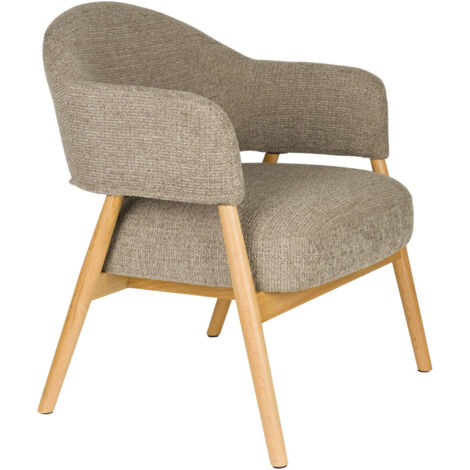 Fauteuil design, Fauteuil lounge rembourré Indy Marron en Fabric, BOITE A DESIGN (1/5)
