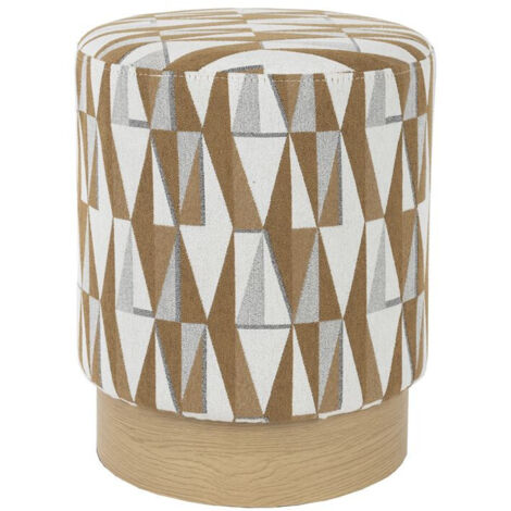 Tabouret design, Tabouret Ziggy beige avec motifs Beige en Fabric, BOITE A DESIGN (1/5)