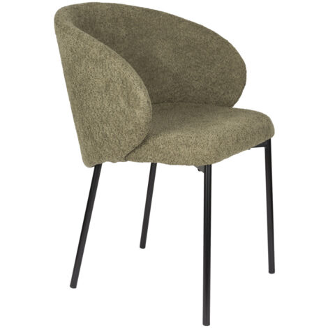 Chaise design, Chaise de salon tissu et métal Vert en Polyester, BOITE A DESIGN (1/5)