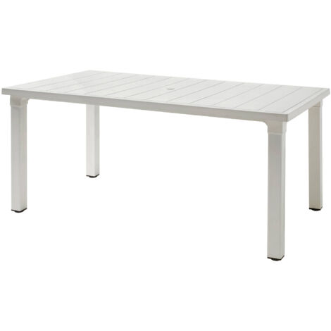 Webmarketpoint – Table de jardin 6 personnes en technopolymère – Résistante aux intempéries – Dimensions 170x100xh.75 cm – Pour terrasses et jardins (1/5)