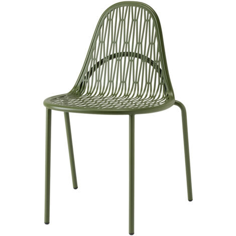 Chaise de jardin, Lot de deux chaises indoor / outdoor Malvasia Vert en Metal, Scab design (1/5)
