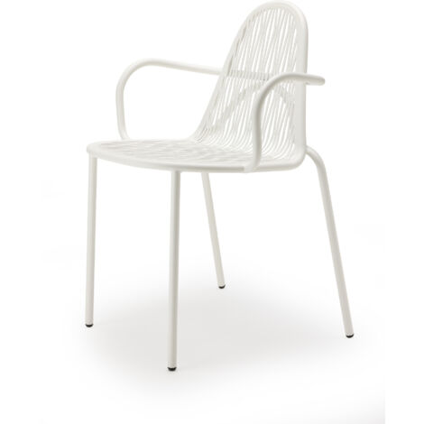 Chaise de jardin, Lot de deux fauteuils indoor / outdoor Malvasia Blanc en Metal, Scab design (1/5)