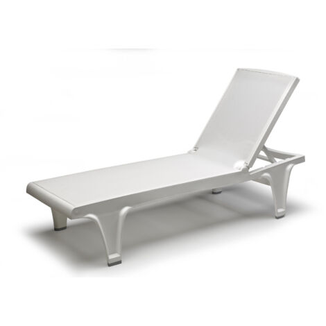 Bain de soleil, Bain de soleil Tahiti blanc ajustable Blanc en Plastique, Scab design (1/5)
