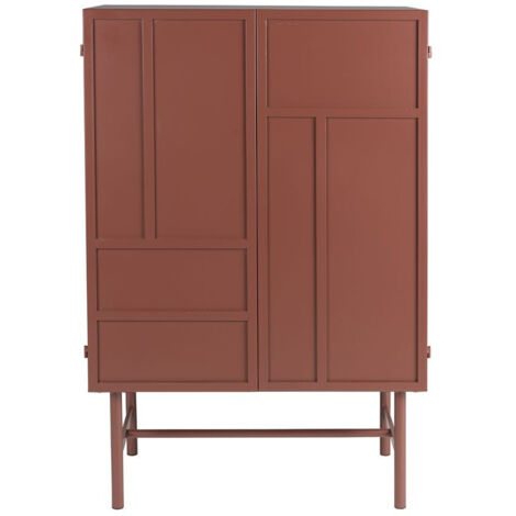 Buffet et Bahut, Meuble de rangement métal rouge Davis Rouge en Metal, BOITE A DESIGN (1/5)