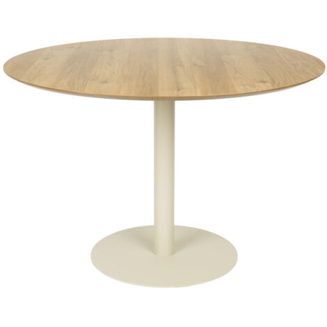Table Design, Table ronde en bois Ø110 cm Steven Beige en Wood, BOITE A DESIGN (1/5)
