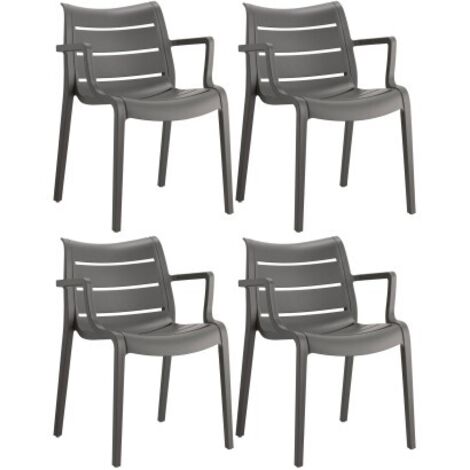 4 Chaises design de jardin - SUNSET - Lot de 4 - deco
