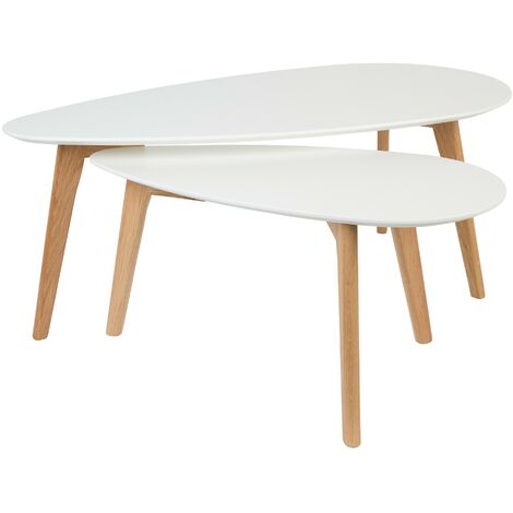 Table basse design, Tables basses DROP - set de 2 Blanc en Wood, BOITE A DESIGN (1/5)