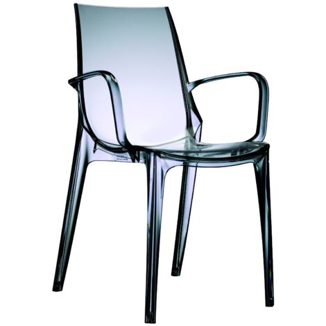 Chaise design, Chaise design avec accoudoirs - VANITY - deco Gris Transparent en Plastique, Scab design (1/2)