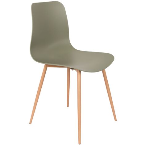 Chaise design, Lot de 2 - Chaise scandinave Leon Vert en Plastique, BOITE A DESIGN (1/5)