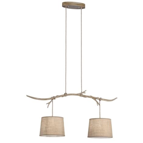 Suspension, Suspension 2 lampes Sabina Marron en Fabric, MANTRA (1/5)