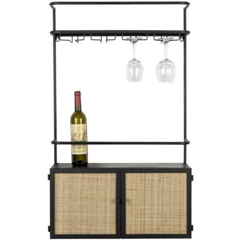 Étagère, Meuble de vin mural Guuji Rotin en Wood, BOITE A DESIGN (1/5)