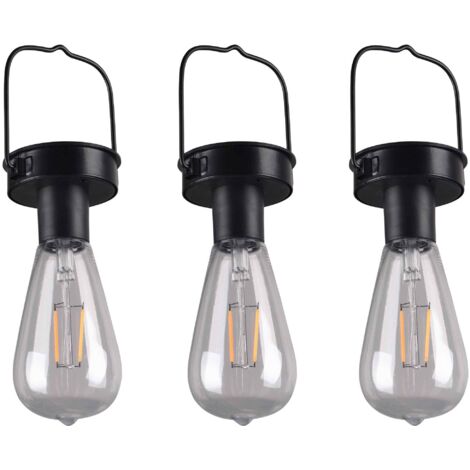Luminaires de jardin, Trois suspensions extérieur led Campus Noir en Metal, TRIO (1/7)