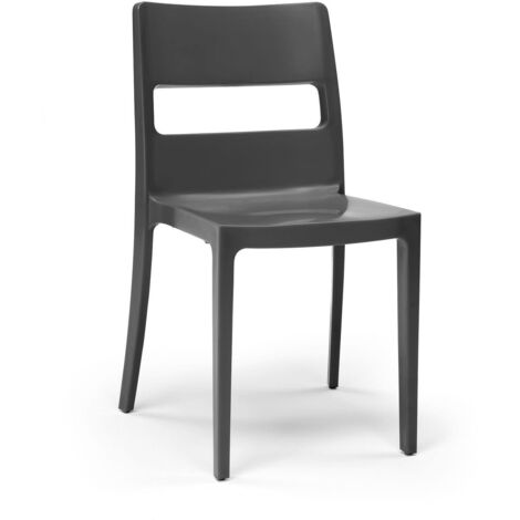 Chaise de jardin, 6 chaise SAI Anthracite en Plastique, Scab design (1/5)