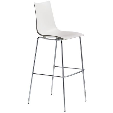 2 Tabourets de bar design - ZEBRA TECHNOPOLYMER 80cm - lot de 2 (1/3)