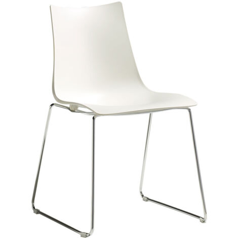 Chaise design, Lot de 2 chaises Zebra avec pied luge par Scab Blanc en Plastique, Scab design