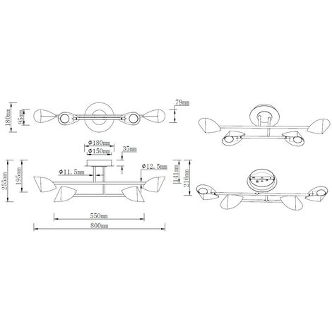 Plafonnier design, Plafonnier design Capuccina 4L - Mantra Blanc en Metal, MANTRA