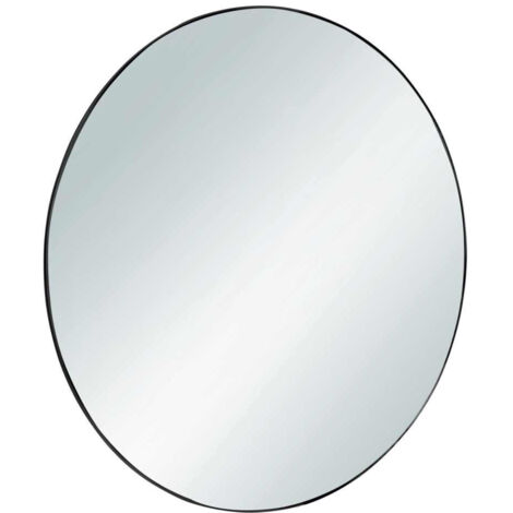 Miroir rond 50 cm en métal noir – Cadre design moderne – Pour décoration intérieure élégante – Miroir sur pied – Boite A Design