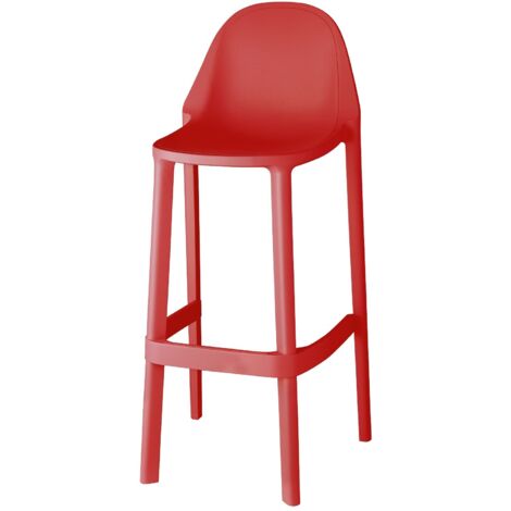 Tabouret design, Tabouret de bar Piu Rouge en Plastique, Scab design (1/3)
