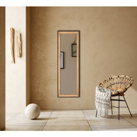 Miroir déco design, Miroir Bianka rectangulaire en cadre bois Bois en Wood, BOITE A DESIGN
