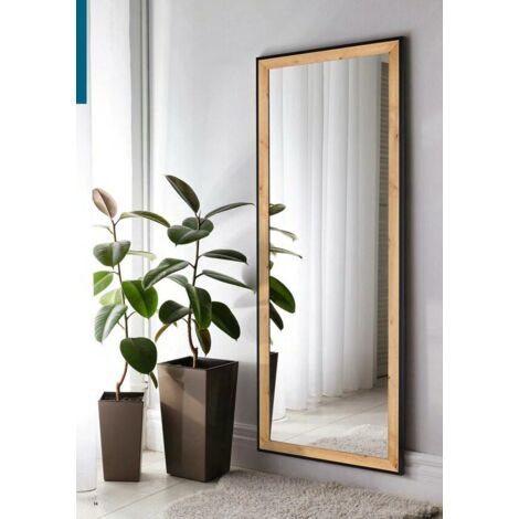 Miroir déco design, Miroir Bianka rectangulaire en cadre bois Bois en Wood, BOITE A DESIGN