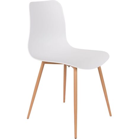 Chaise design, Lot de 2 - Chaise scandinave Leon Blanc en Plastique, BOITE A DESIGN (1/9)