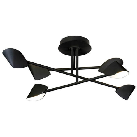 Plafonnier design, Plafonnier design Capuccina 6L 90 cm - Mantra Noir en Metal, MANTRA (1/5)