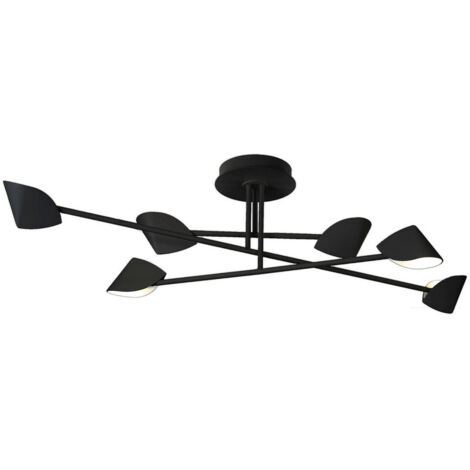 Plafonnier design, Plafonnier design Capuccina 6L 115 cm - Mantra Noir en Metal, MANTRA (1/5)