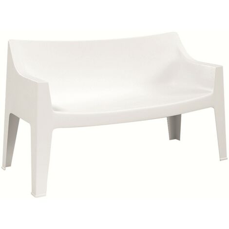 Banquette de jardin empilable en technopolymère recyclé – Hauteur d'assise 45 cm – Pour intérieur et extérieur – Couleurs variées – Scab Design (1/3)