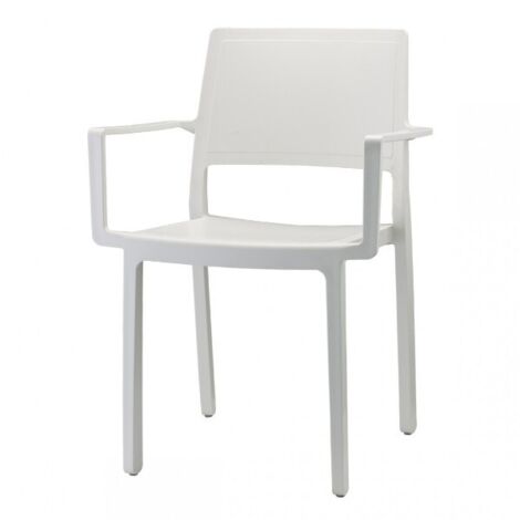 Fauteuil design, 4 Chaises accoudoirs jardin Kate SCAB design Blanc en Plastique, Scab design (1/3)