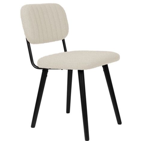 Chaise design, Chaise JAKE tissu bouclette par Boite à design Blanc en Fabric, BOITE A DESIGN (1/5)